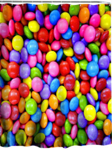 Rideau de douche bonbons colorés