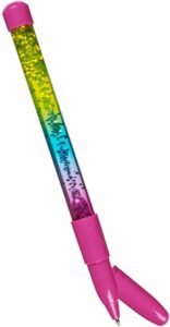 Grand stylo baguette magique pour enfant pailleté multicolore arc en ciel