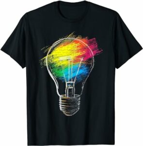 T-shirt ampoule arc-en-ciel
