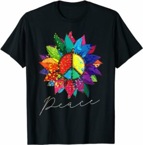 T-shirt arc-en-ciel peace