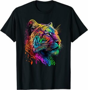 T-shirt arc-en-ciel tigre