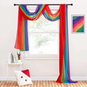 Écharpe de fenêtre en organza arc-en-ciel